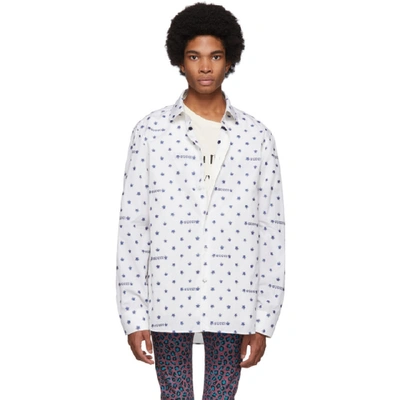 Shop Gucci Off-white Star Fil Coupe Shirt In 9002ofwht