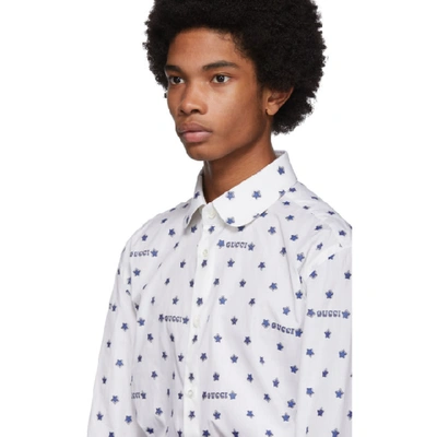 Shop Gucci Off-white Star Fil Coupe Shirt In 9002ofwht