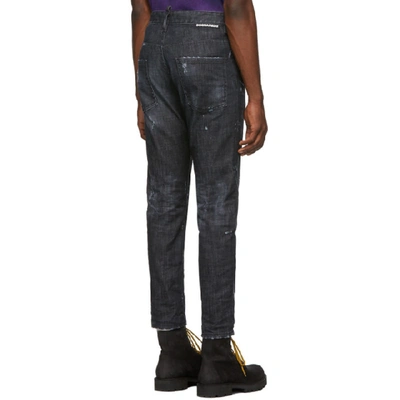 Shop Dsquared2 Black Distressed Skater Jeans In S30357 900