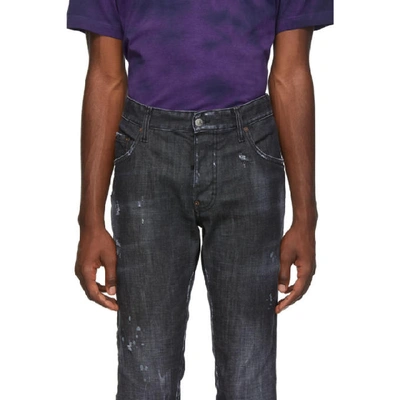Shop Dsquared2 Black Distressed Skater Jeans In S30357 900