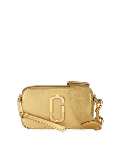 Shop Marc Jacobs Snapshot Metallic Crossbody Bag In Gold