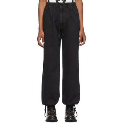 Shop Gucci Black Washed Cotton Jogging Jeans In 1082 Black