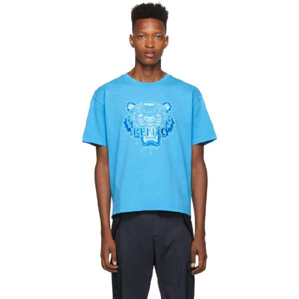 kenzo tiger t shirt blue