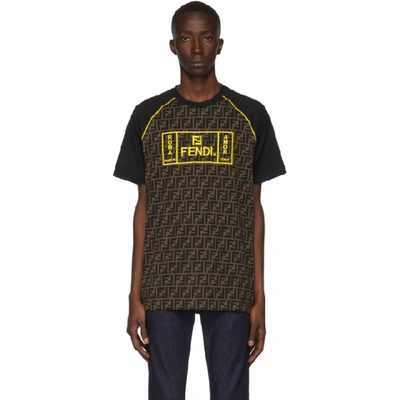 Shop Fendi Black 'forever ' Raglan T-shirt In F0jnh Lemon