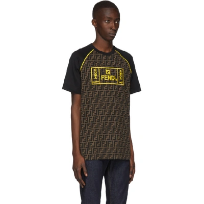 Shop Fendi Black 'forever ' Raglan T-shirt In F0jnh Lemon