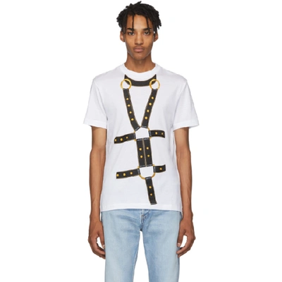 Shop Versace White Bondage T-shirt In A001 Bianco