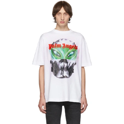 Shop Palm Angels White Alien T-shirt In 0188 Whtmul