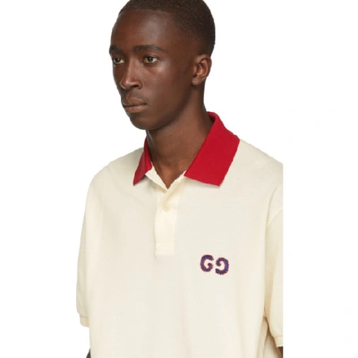 Shop Gucci Off-white Gg Polo In 9244 White