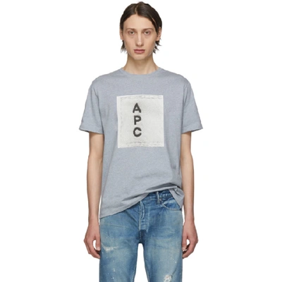 Shop Apc A.p.c. Grey Logo T-shirt In Pla Gris