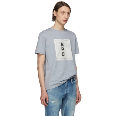 Shop Apc A.p.c. Grey Logo T-shirt In Pla Gris