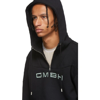 Shop Gmbh Black Dash Logo Half-zip Hoodie