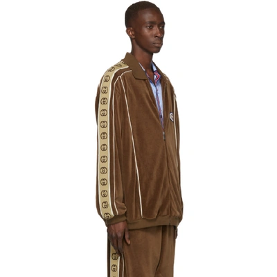 Shop Gucci Brown Zipover Jacket In 2051 Brown