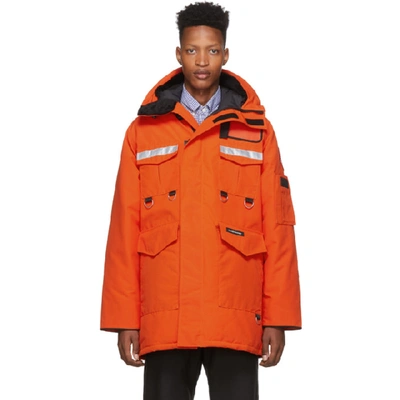 Shop Junya Watanabe Orange Canada Goose Edition Down Parka In 3 Orange