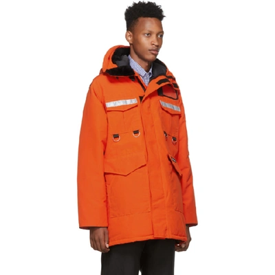 JUNYA WATANABE 橙色 CANADA GOOSE 联名羽绒派克大衣