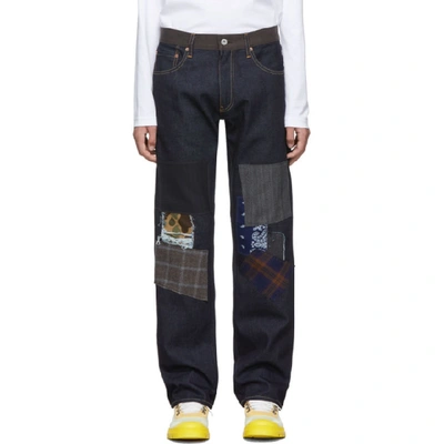 Shop Junya Watanabe Blue Levis Edition 503 Patch Jeans In 1 Indigo
