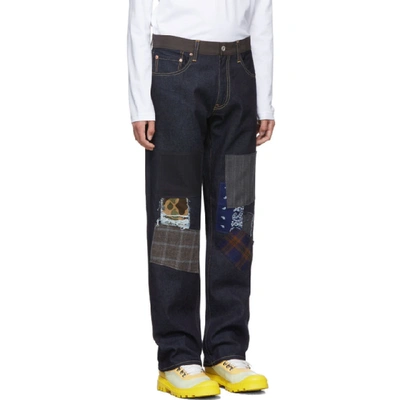 Shop Junya Watanabe Blue Levis Edition 503 Patch Jeans In 1 Indigo