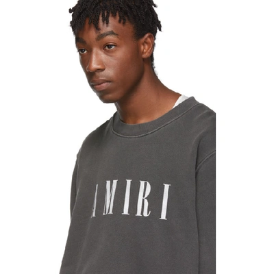 Shop Amiri Grey Logo Core Sweatshirt In Vntgblkwht
