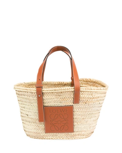 Shop Loewe Basket Small Palm Tote Bag In Tan