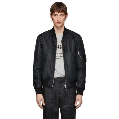 Shop Burberry Reversible Black Monogram Norwich Bomber Jacket In Black Ip Pa