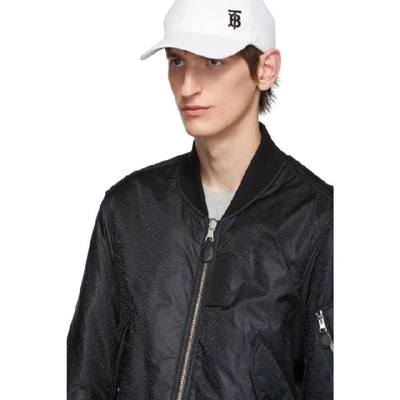 Shop Burberry Reversible Black Monogram Norwich Bomber Jacket In Black Ip Pa