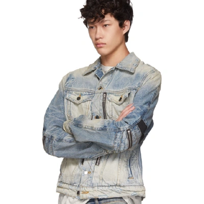 Shop Amiri Indigo Denim Mx2 Jacket In Vintageindi