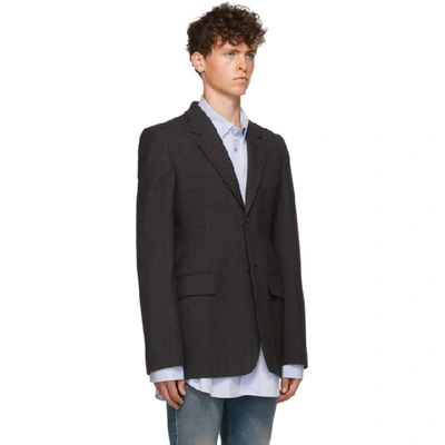 Shop Balenciaga Grey Hourglass Single-breasted Coat In 1140 Anthra