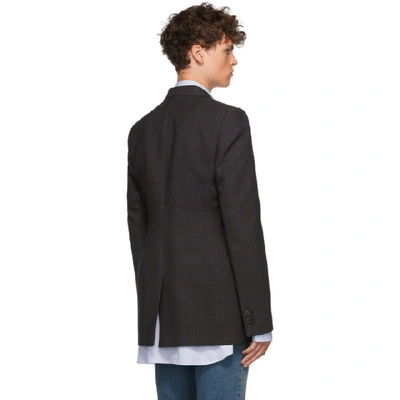 Shop Balenciaga Grey Hourglass Single-breasted Coat In 1140 Anthra