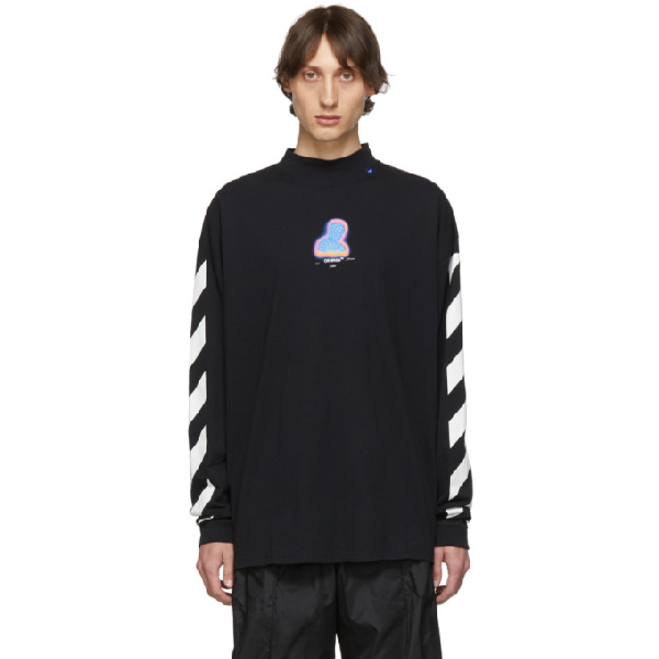 OFF-WHITE Logo-Print Mock-Neck Top White