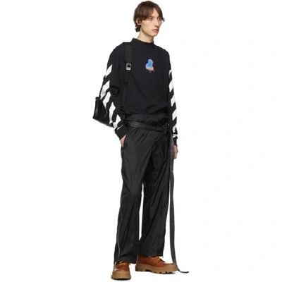 Shop Off-white Black Diagonal Thermo Mock Neck Long Sleeve T-shirt In Blk Multi