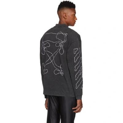 Shop Off-white Black And White Abstract Arrows Long Sleeve T-shirt In 1001 Blkwht