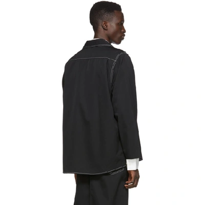 Shop Sasquatchfabrix . Black Oriental Work Shirt In 01 Black