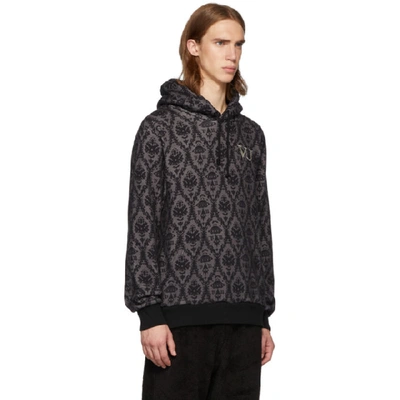 Shop Undercover Grey And Black Valentino Edition Base Printed Hoodie In Black Base