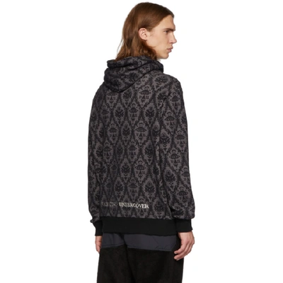 Shop Undercover Grey And Black Valentino Edition Base Printed Hoodie In Black Base