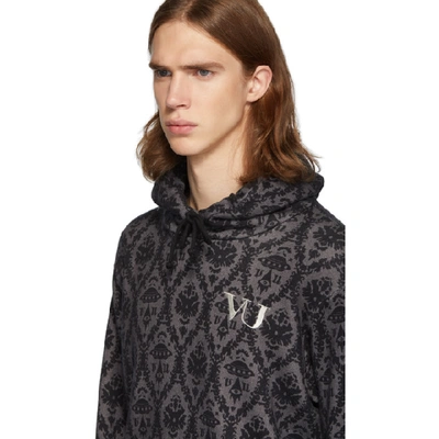 Shop Undercover Grey And Black Valentino Edition Base Printed Hoodie In Black Base