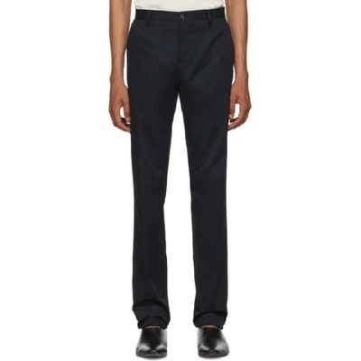 Shop Etro Blue Flat Front Trousers In 200 Blue