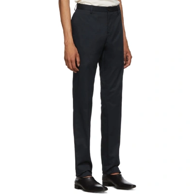 Shop Etro Blue Flat Front Trousers In 200 Blue