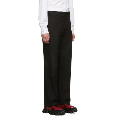Shop Raf Simons Black Illusions Straight Fit Trousers In 00099 Black