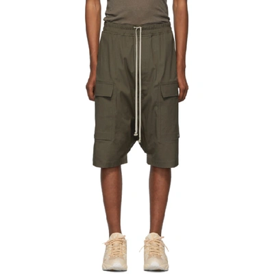 Shop Rick Owens Taupe Drawstring Cargo Pods Shorts In 34 Dust
