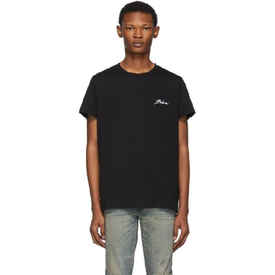 Shop Balmain Black Signature T-shirt In 0pa Noir