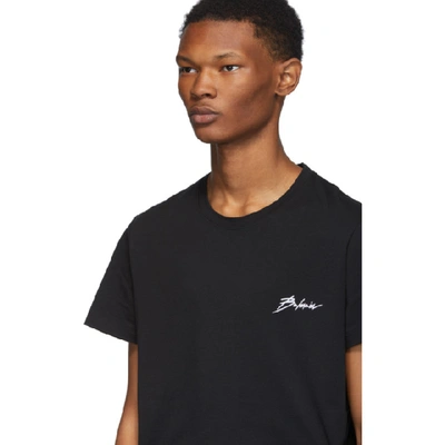 Shop Balmain Black Signature T-shirt In 0pa Noir