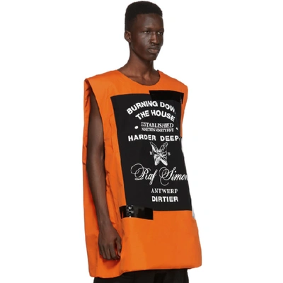Shop Raf Simons Orange Templa Edition Oversized Wadded Vest In 00030 Orang