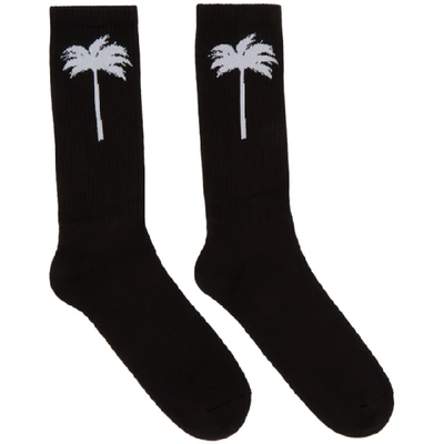 Shop Palm Angels Black Palm Socks In 1001 Black