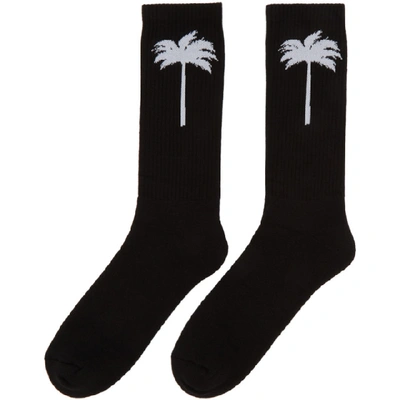 Shop Palm Angels Black Palm Socks In 1001 Black