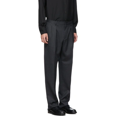 Shop Valentino Grey Ninety Fit Trousers In 113