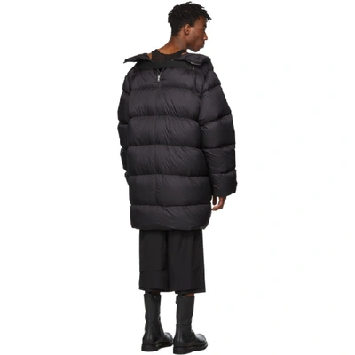 Shop Rick Owens Black Down Liner Coat In 09 Black