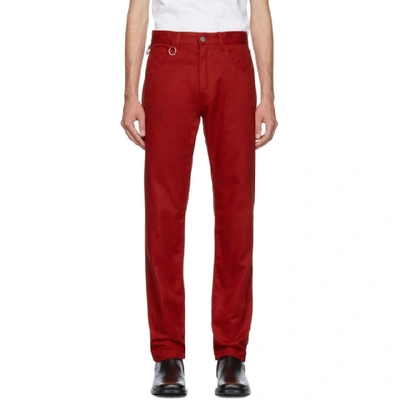 Shop Raf Simons Red Two Ring Regular Fit Jeans In 00030 Red