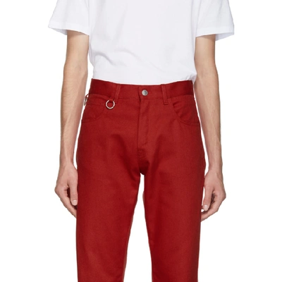 Shop Raf Simons Red Two Ring Regular Fit Jeans In 00030 Red