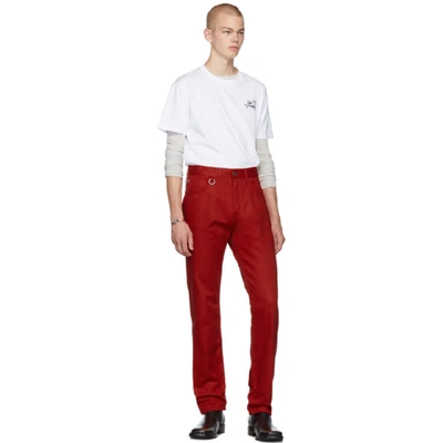 Shop Raf Simons Red Two Ring Regular Fit Jeans In 00030 Red