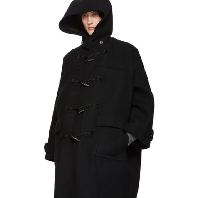 Shop Fumito Ganryu Black Trapeze Duffle Coat In 1 Black