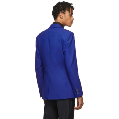 Shop Kenzo Blue Slim Formal Blazer In 74 Slateblu